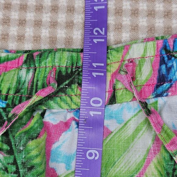 Tommy Bahama Tulum Blooms Tropical Wide Leg Drawstring Waist Linen Trouser Pants - Picture 8 of 11